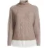 Women's Cable Turtleneck with Mock Shirt Detail Sweater, Front