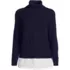 Women's Cable Turtleneck with Mock Shirt Detail Sweater, Front