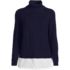 Women's Cable Turtleneck with Mock Shirt Detail Sweater, Front