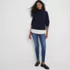 Women's Cable Turtleneck with Mock Shirt Detail Sweater, alternative image