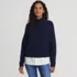 Women's Cable Turtleneck with Mock Shirt Detail Sweater, Front