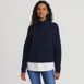 Women's Cable Turtleneck with Mock Shirt Detail Sweater, Front