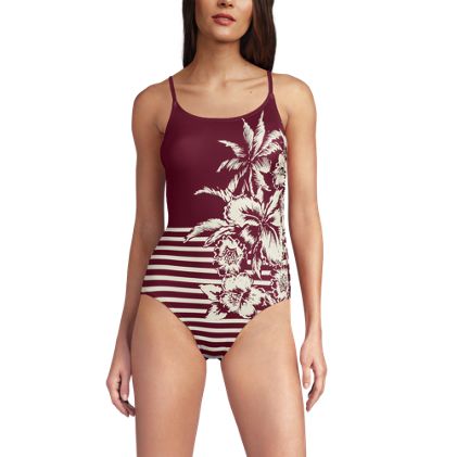 Women's Petite Tugless Thin Strap One Piece Swimsuit - image 4