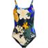 Women's D-Cup Tugless Thin Strap One Piece Swimsuit Print, Front