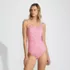 Women's Tugless Thin Strap One Piece Swimsuit, Front