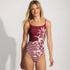 Women's Petite Tugless Thin Strap One Piece Swimsuit, Front