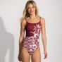 Women's Tugless Thin Strap One Piece Swimsuit