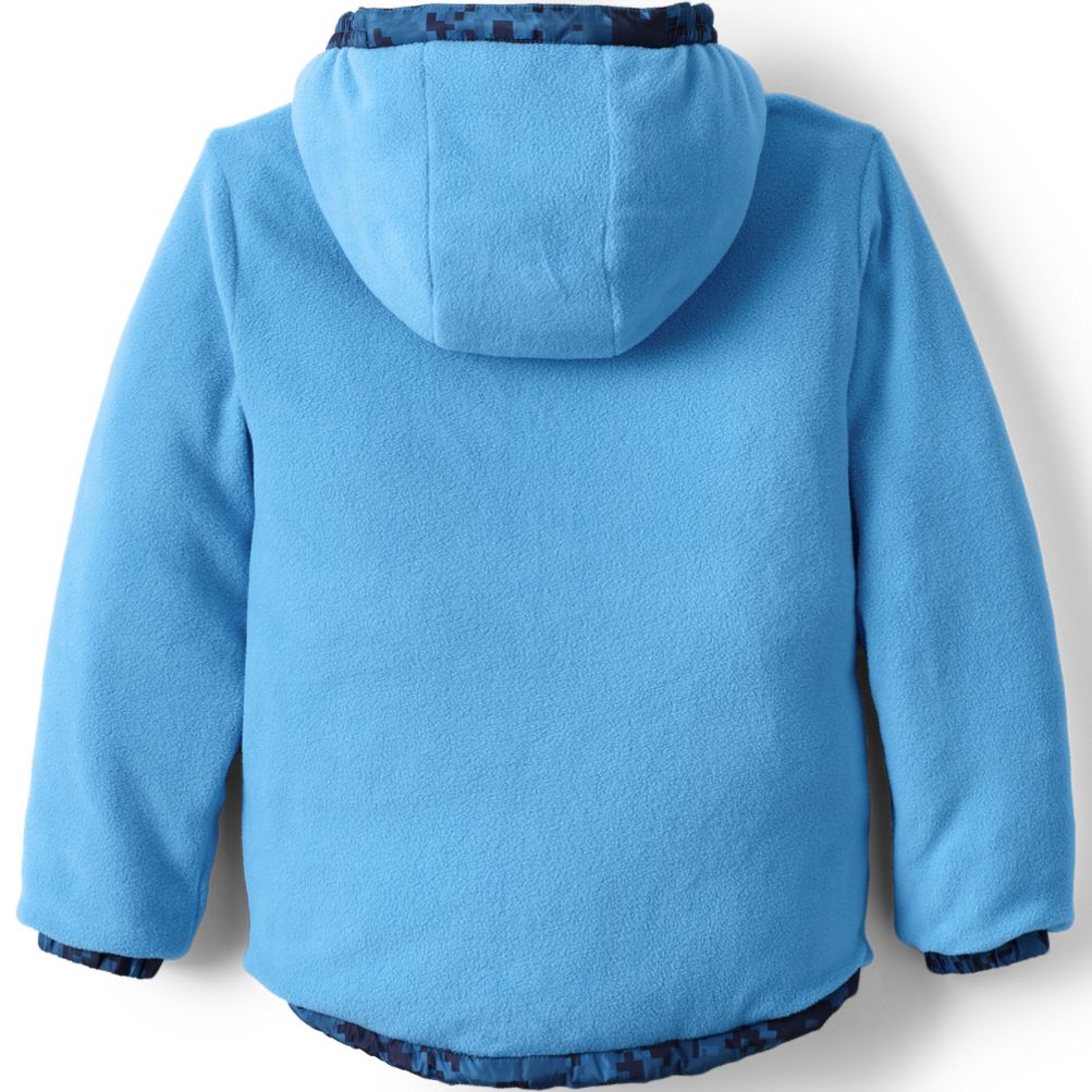 Boys Reversible Fleece Puffer Hooded Jacket | Lands' End