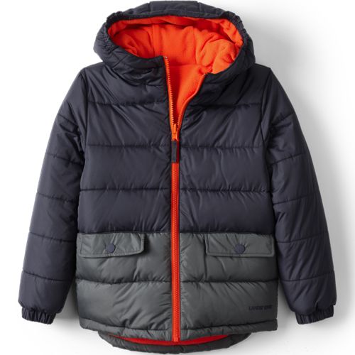 Boys Reversible Fleece Puffer Hooded Jacket