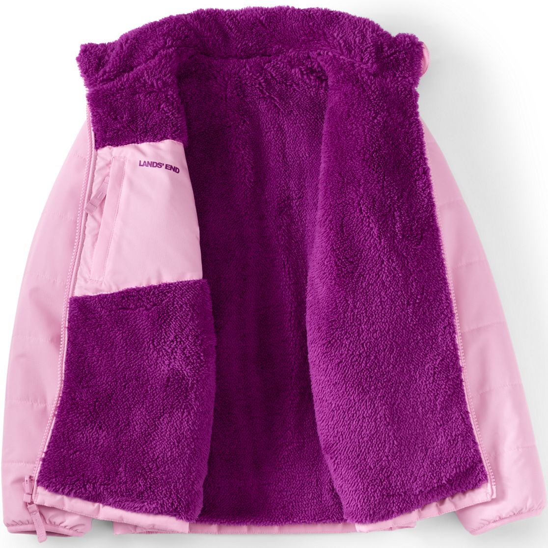 Girls Reversible Fleece Puffer Jacket
