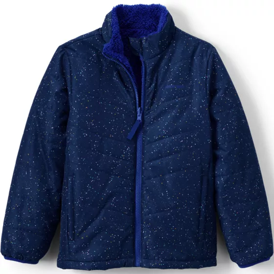 Girls Reversible Fleece Puffer Jacket - primary