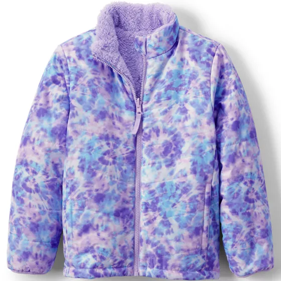 Girls Reversible Fleece Puffer Jacket - primary