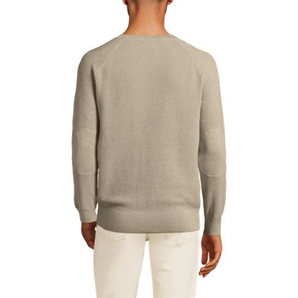 Men's Long Sleeve Cotton Cashmere Waffle Sweater - image 3