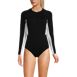 Women's Long Sleeve Zip Front One Piece Swimsuit, Front