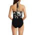 Women's Knot Front Halter Tankini Swimsuit Top, Back