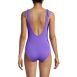 Women's Chorine Resistant Tie Shoulder V-neck High Leg One Piece Swimsuit, Back