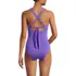 Women's Knot Front V-neck High Leg One Piece Swimsuit, Back