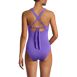 Women's Knot Front V-neck High Leg One Piece Swimsuit, Back