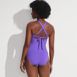 Women's Knot Front V-neck High Leg One Piece Swimsuit, Back