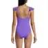 Women's Ruffle V-neck High Leg One Piece Swimsuit, Back