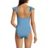 Women's Ruffle V-neck High Leg One Piece Swimsuit, Back