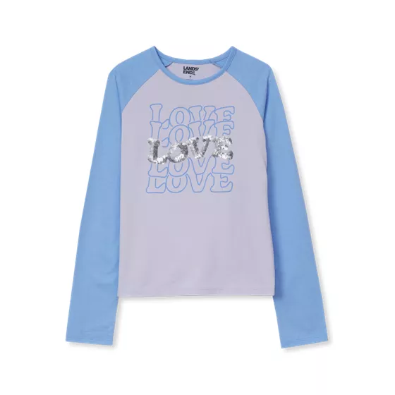 Girls Long Sleeve Raglan Graphic T-Shirt - primary