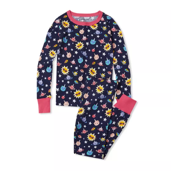 Kids Long Sleeve Top and Bottom Snug Fit Pajama Set - primary