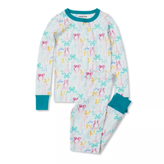 Kids Long Sleeve Top and Bottom Snug Fit Pajama Set - primary