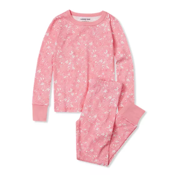 Kids Long Sleeve Top and Bottom Snug Fit Pajama Set - primary