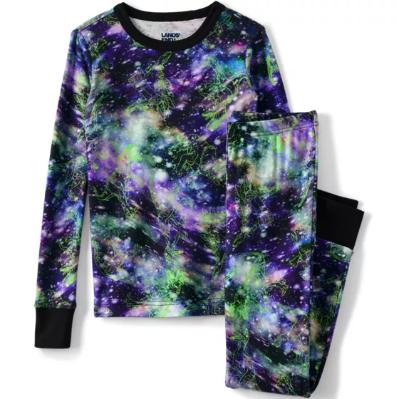 Kids Long Sleeve Top and Bottom Snug Fit Pajama Set - primary