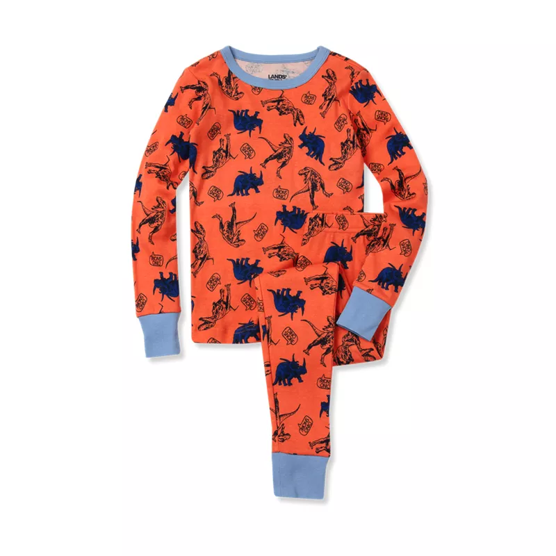 Kids Long Sleeve Top and Bottom Snug Fit Pajama Set, alternative image