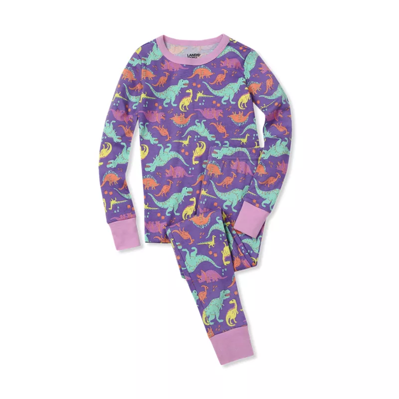Kids Long Sleeve Top and Bottom Snug Fit Pajama Set, alternative image