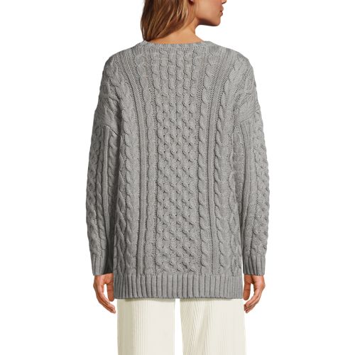 Women's Oversized Drifter Cable Tunic Sweater - image 3