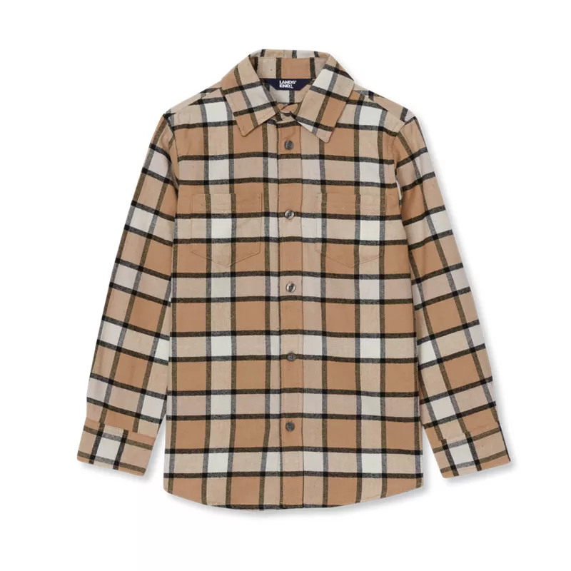 Kids Long Sleeve Flannel Shirt, alternative image