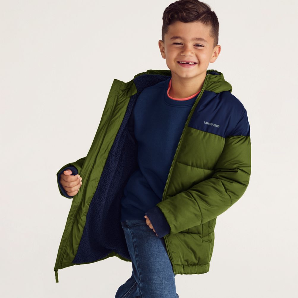 Boys Fleece Lined Coat Lands End