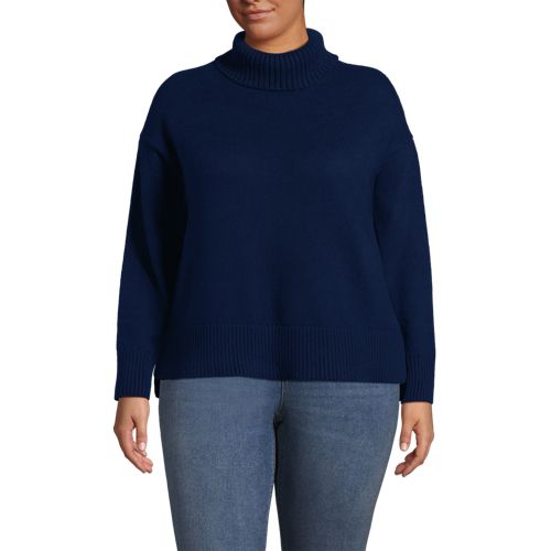 Women's Drifter Cable Turtleneck Sweater | Lands' End
