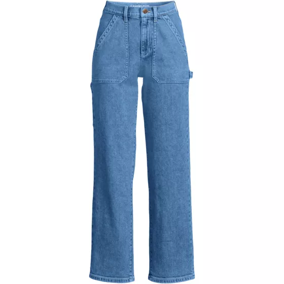 Women's Soft Denim High Rise Utility Cargo Ankle Jeans - primary