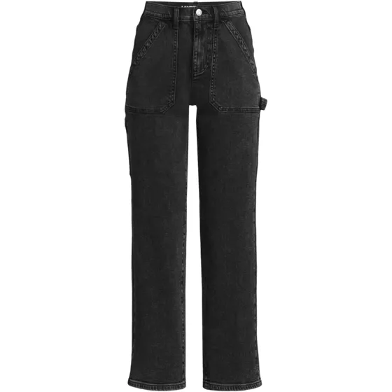 Women's Soft Denim High Rise Utility Cargo Ankle Jeans - primary