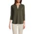 Women's Lightweight Jersey 3/4 Sleeve Notchneck Blouse, Front