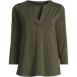 Women's Lightweight Jersey 3/4 Sleeve Notchneck Blouse, Front