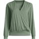 Women's Long Sleeve Lightweight Jersey Surplice Blouse, Front