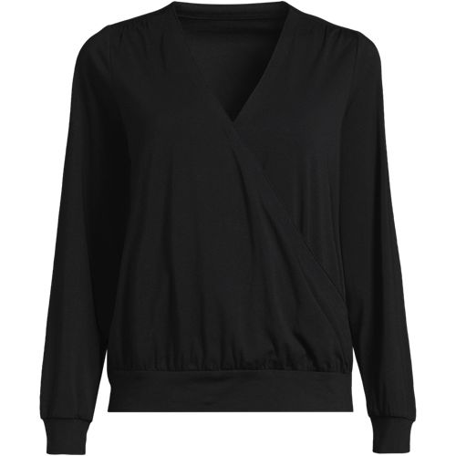 売れ筋商品|||ランズエンド カットソー トップス レディース Women's Short Sleeve Basic Mesh Polo Shirt Black Women's Banded Short Sleeve Mesh Polo | Lands' End