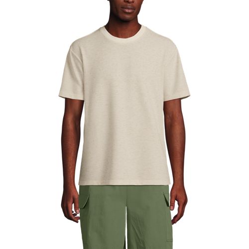  Lands' End Premium Shirt Mit Leinen Und Waffelstruktur, Herren, Größe:44-46 Regular, Weiß, Leinen/polyester-mischung, By Lands' End 