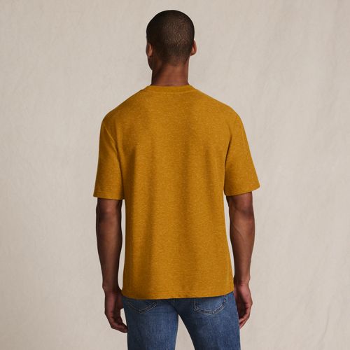  Lands' End Premium Shirt Mit Leinen Und Waffelstruktur, Herren, Größe:44-46 Regular, Gelb, Leinen/polyester-mischung, By Lands' End 