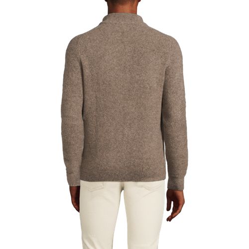  Lands' End Weicher, Strukturierter Cardigan Mit Durchgängigem Reißverschluss, Herren, Größe:56-58 Regular, Grün, Wolle/polyester/polyacryl, By Lands' End 
