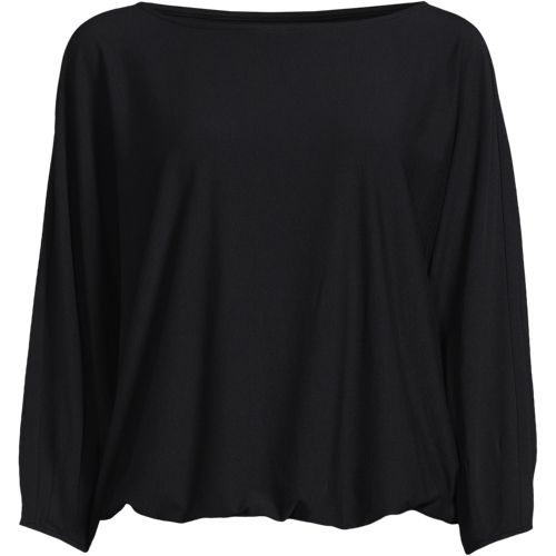 売れ筋商品|||ランズエンド カットソー トップス レディース Women's Lightweight Jersey 3/4 Sleeve Dolman Blouson Top Deep sea navy 549768_LEPP_LF_BLA
