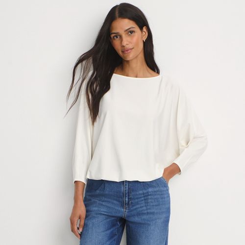 売れ筋商品|||ランズエンド カットソー トップス レディース Women's 3/4 Sleeve Cozy Rib Dolman Top Coriander heather Women's 3/4 Sleeve Cozy Rib Dolman Top | Lands' End