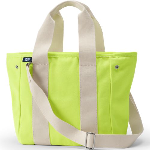 バッグ 80's LANDS' END multi color tote bag VTG Preppy 80s Lands End Navy + green monogram PSS canvas