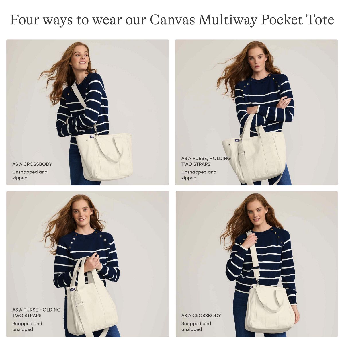 Canvas Multiway Pocket Tote