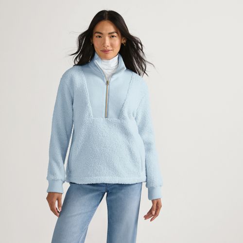 Women's Rib Collar Sherpa Fleece Pullover - image 3